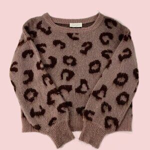 Women's Sweater "CJ Cruz" Pink Leopard Print Sweater Size Small
